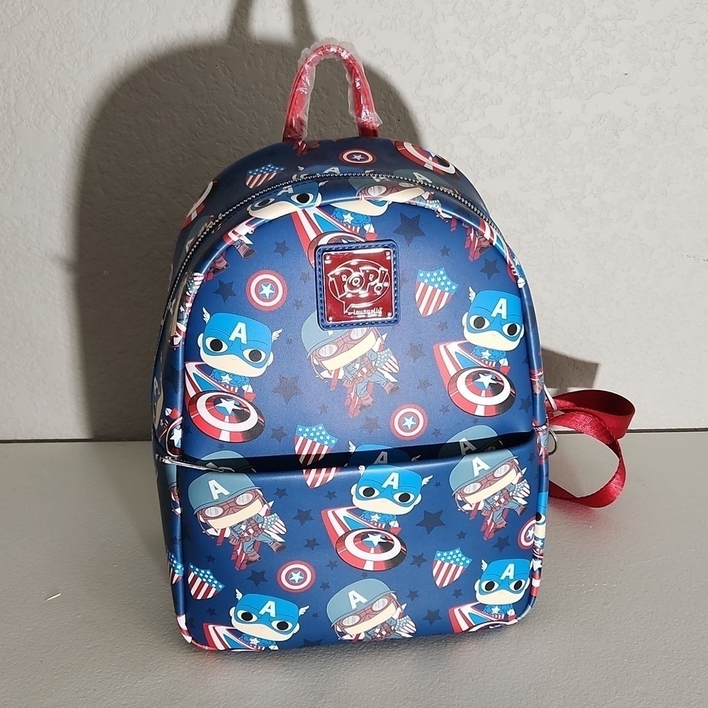 Loungefly POP Captain America Marvel Backpack Purse NWOT